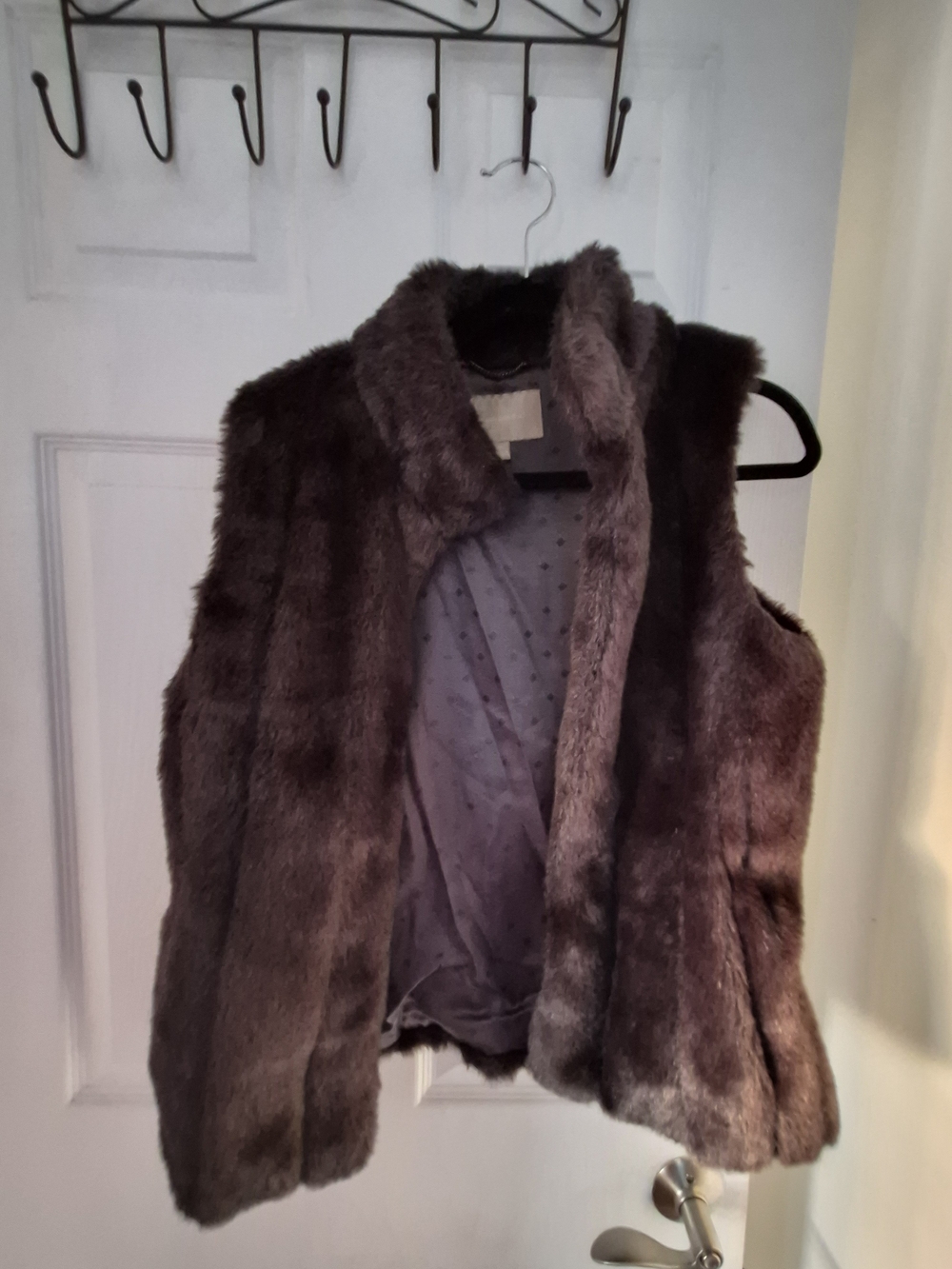 Banana Republic Dark Brown Faux Fur Sleeveless Vest